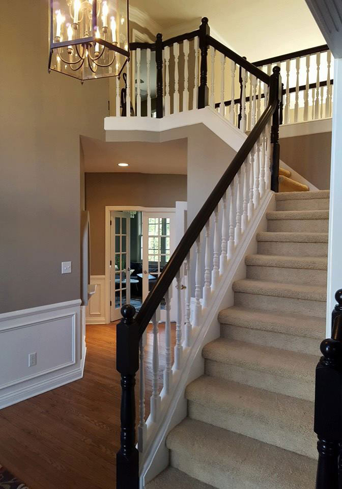 interior painted handrailing interior carmel, fishers, indianapolis, brownsburg indiana